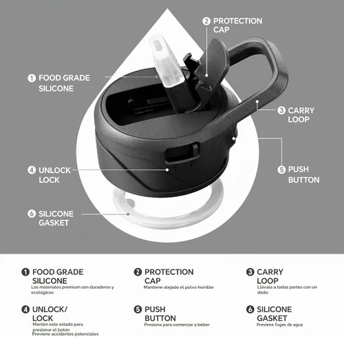 Vista 5 de IDEUS Botella de agua aislada de 12 onzas, botella de agua aislada de acero inoxidable para la escuela, botellas aisladas con pajitas a prueba