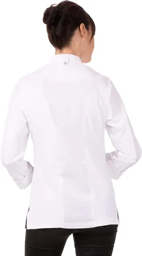 Vista 2 de Chef Works Marrakesh V-Series - Abrigo de chef para mujer