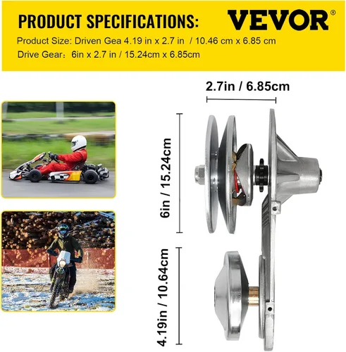 Vista 7 de VEVOR Convertidor de par, kit convertidor de par 30 Series 212 Predator Go Kart, juego de embrague Comet para Mini Bike, polea de controlador de 3/4