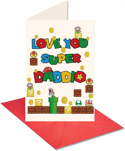 Vista 7 de Divertida tarjeta del día del padre con sobre, tarjeta de Super Daddio para papá, papá, abuelo, tarjeta de felicitación del día del padre de hijo