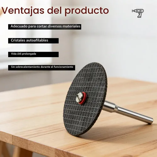 Vista 5 de 60 piezas de ruedas de corte para herramienta rotatoria de 1-1/4 pulgadas de fibra de vidrio reforzada y 4 piezas de mandriles