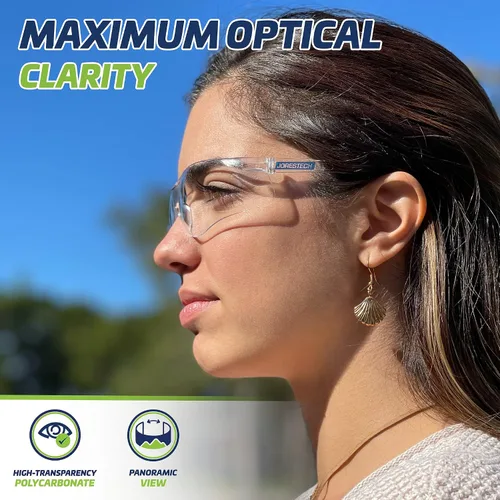 Vista 5 de JORESTECH Gafas de seguridad transparentes ANSI Z87+ para protección UV y de alto impacto