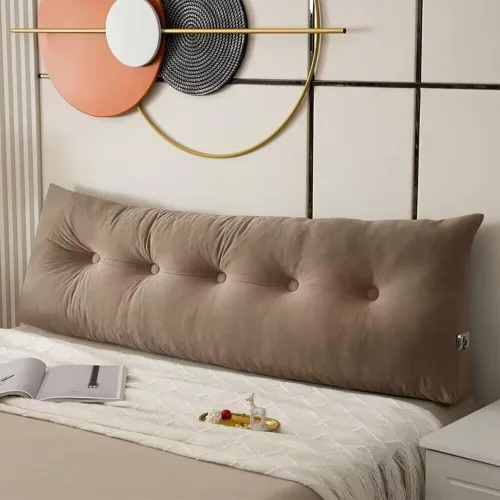 Vista 15 de Almohada para cabecero de cama enrollable, almohada de respaldo de cuña para sentarse en la cama con bolsillo lateral, almohada de lectura