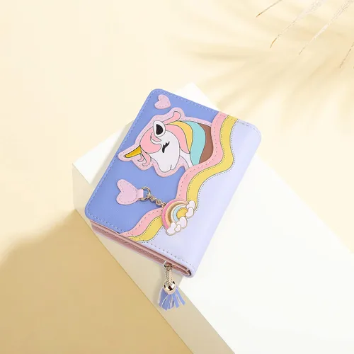 Vista 8 de UTO Wallet for Girls Cute Leather Vegan Small Women Tassel Pendant Card Holder Kawaii Coin Purse 1166