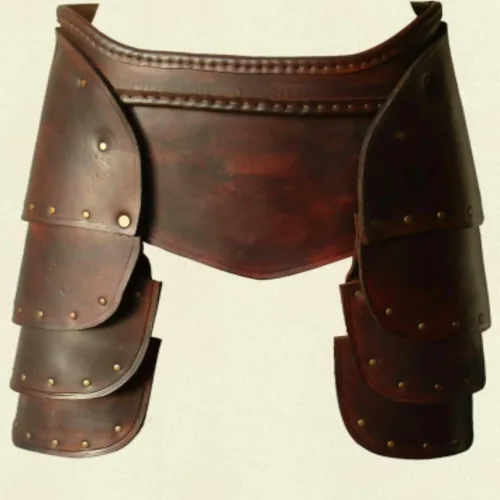 Vista 2 de Falda medieval de cuero para mujer disfraz de gladiador de armadura de guerrero renacentista