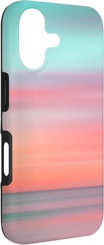 Vista 3 de Funda hawaiana para iPhone 17, diseño de playa tropical de Hawái, color azul melocotón