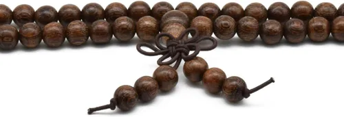 Vista 5 de Zen Dear - Collar unisex de madera natural de seda tibetana con cuentas de oración de budismo tibetano
