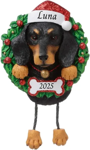 Vista 16 de Adornos personalizados para árbol de Navidad 2024 para mascotas – Razas de perros Beagle – Adorno personalizado de Feliz Navidad – Recuerdo