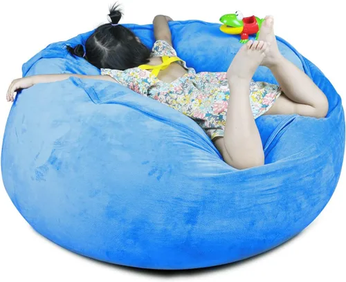 Vista 5 de Funda para silla puf, almacenamiento de animales de peluche, organizador de juguetes de felpa, funda para sillas de puf para niños, adolescentes