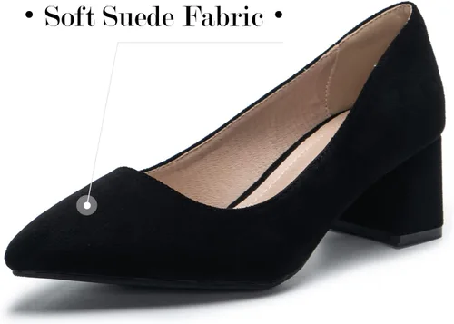Vista 2 de Zapatos de tacón bajo gruesos para mujer, cómodos zapatos con estampado de cocodrilo con punta puntiaguda.