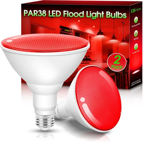 Vista 14 de Fulighture Paquete de 2 bombillas de inundación verdes, PAR38 de 15 W (equivalente a 100 W) E26, bombillas LED verdes de inundación para exteriores