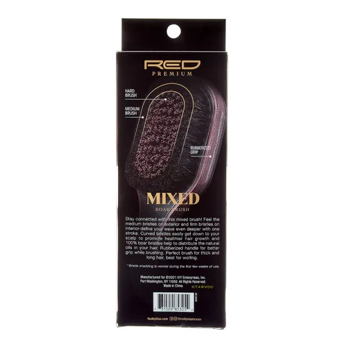 Vista 6 de Rojo Premium 2 cerdas en 1 cuerpo mixto Club Boar Brush X BowWow (medio y duro)