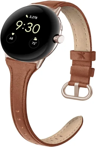 Vista 8 de Bandas de cuero compatibles con Google Pixel Watch 4/3 de 41 mm/Banda de cuero para Google Pixel Watch 4 2 3 1 de 41 mm para mujeres Compatible