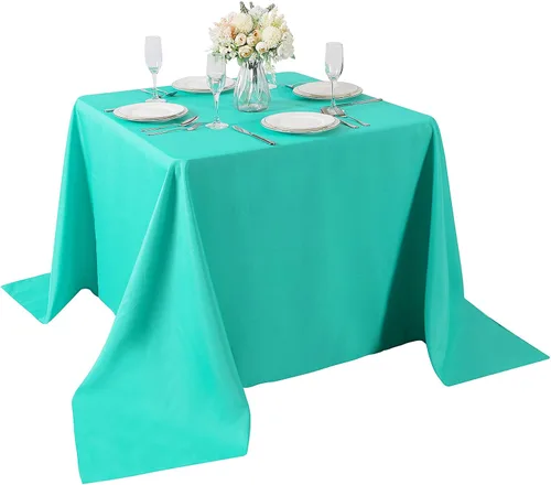 Vista 101 de Mantel rectangular de tela de poliéster lavable de 60 x 120 pulgadas, para decoración de bodas, fiestas, comedores, banquetes