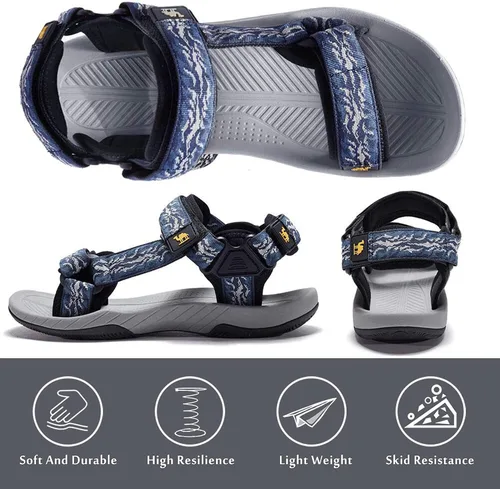 Vista 5 de CAMELSPORTS Sandalias atléticas para hombre con correa para el aire libre, sandalias de playa de verano, impermeables, zapatos de agua