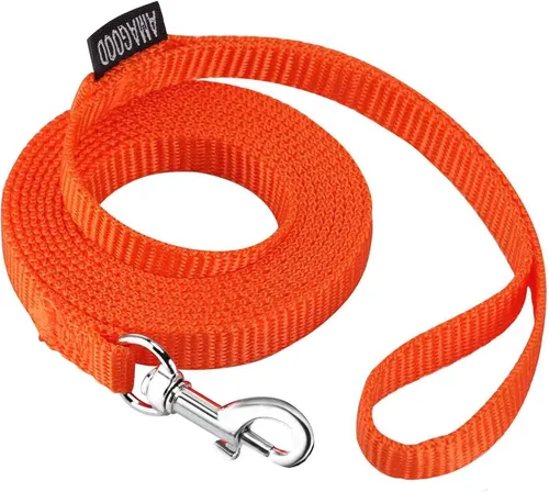 Vista 59 de AMAGOOD 6 pies de correas para cachorros/perros, correa de estilo tradicional resistente con gancho de cuello fácil de usar, correa para perros Negro