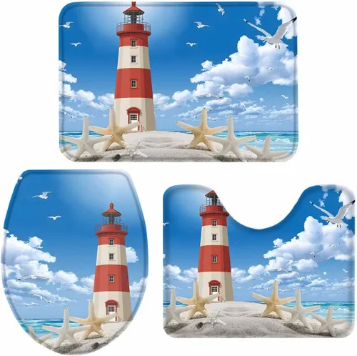 Vista 15 de Savannan Juego de 3 tapetes de baño, diseño patriótico de la bandera estadounidense, pentagrama, libertad, país, absorbente, suave, antideslizante