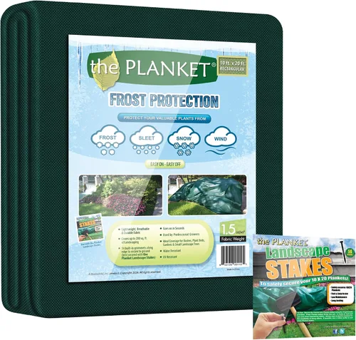 Vista 4 de the Planket 11012 10 x 12 pies Cubierta de protección contra heladas para plantas rectangular de 10 x 12 pies, Verde oscuro