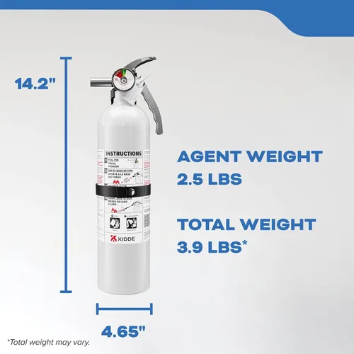Vista 8 de Kidde Extintor de Incendios para Barcos, de Un Solo Uso 10BC Coast Guard Approved Marine Extinguisher for Small Flammable Liquids/Gases and