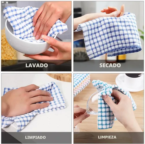 Vista 4 de Oeleky Paños de cocina para lavar platos, paños de cocina Verde azulado