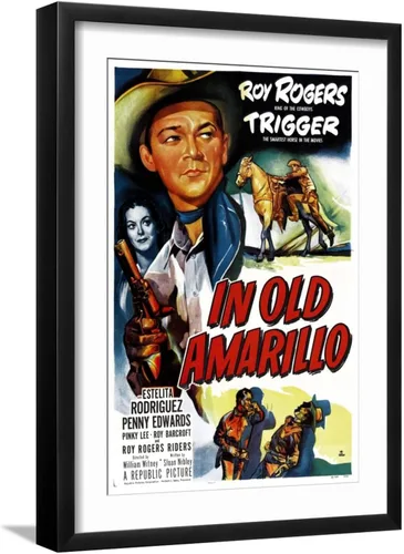 Vista 15 de ART Wall Art Print IN OLD AMARILLO, US poster, from left: Estelita Rodriguez, Roy Rogers, 1951 on White Frame, 16" x 22