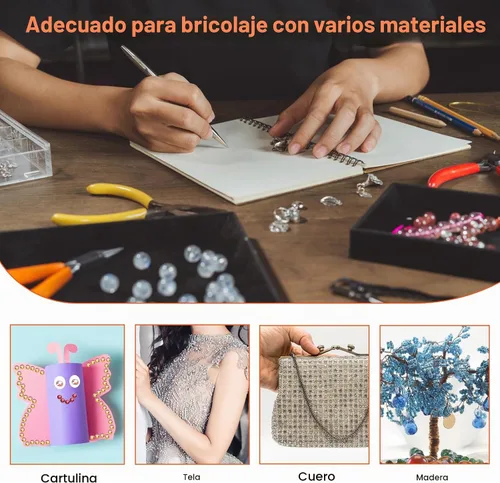 Vista 7 de Catcan Herramienta Aplicadora de Hotfix, Kit Aplicador de Rhinestones Hotfix Bedazzler con 2 Cajas de Rhinestones de Cristal AB Herramienta Naranja