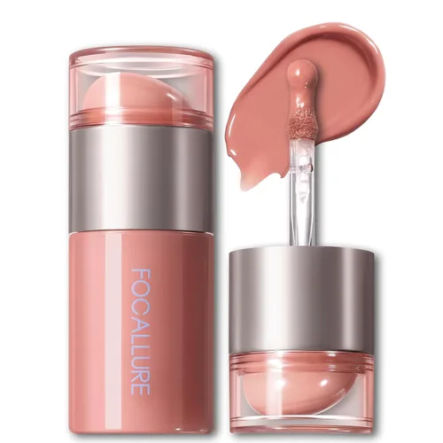 Vista 11 de FOCALLURE Lápiz labial líquido y rubor, crema multiusos para labios y mejillas, acabado mate de larga duración, color de labios suave e hidratante
