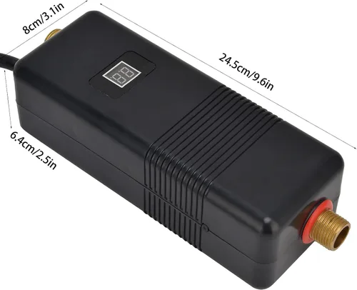 Vista 6 de Calentador de agua eléctrico sin tanque de 3 KW, calentador de agua caliente pantalla digital, mini calentador de agua caliente instantáneo