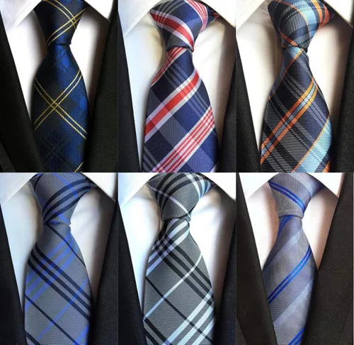 Vista 23 de WeiShang Lote de 6 corbatas clásicas de seda para hombre, corbatas tejidas jacquard