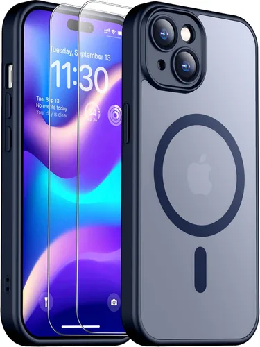 Vista 102 de SPIDERCASE Funda magnética translúcida diseñada para iPhone 11, con 2 protectores de pantalla de vidrio templado, antihuellas, para iPhone 11 de 6.1