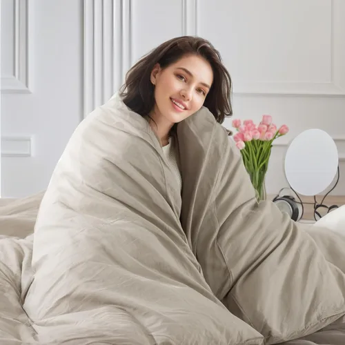 Vista 202 de NEXHOME PRO Funda de edredón Twin XL 100% algodón lavado, transpirable, duradera, texturizada, similar al lino, juego de ropa de cama para el hogar