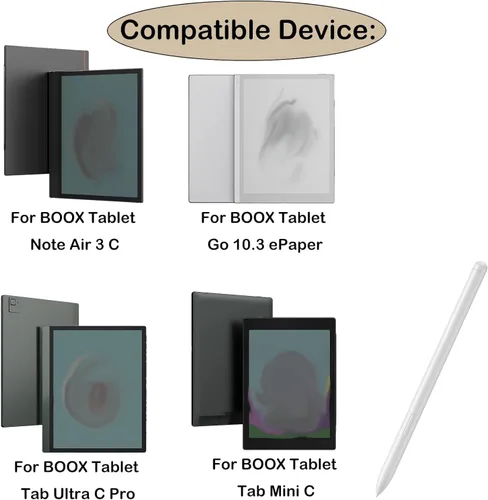 Vista 2 de Lápiz óptico para BOOX Note Air 3 C E Ink Tablet 10.3 ePaper, BOOX Go 10.3 ePaper/Tab Ultra C Pro + 5 puntas (beige)