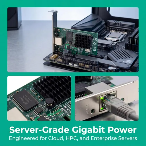 Vista 6 de Adaptador de servidor Gigabit Ethernet PCIe con tarjeta de red PCI-E de escritorio PCI-E de Broadcom NetXtreme BCM5751 10/100/1000 Mbps