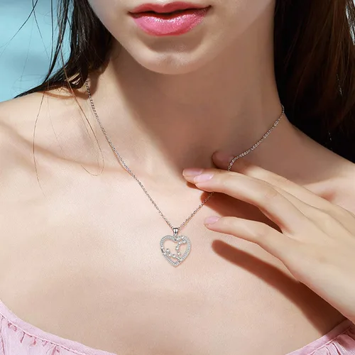 Vista 6 de YFN Collar de plata de ley con 12 constelaciones del zodiaco con dije de corazón para mujer, regalo de joyería
