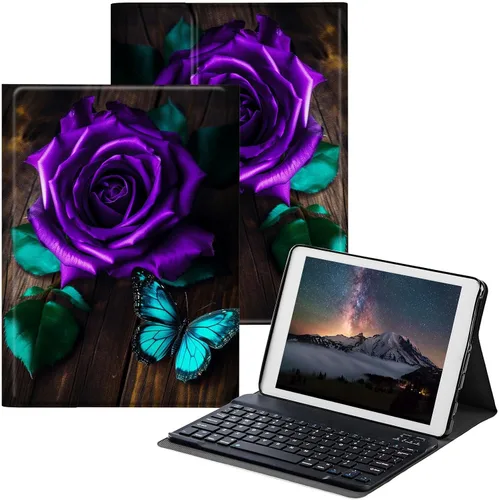 Vista 22 de Funda para Samsung Galaxy Tab S6 Lite 2022/2020 con teclado inalámbrico desmontable y soporte ajustable para proteger la tableta para Samsung Galaxy