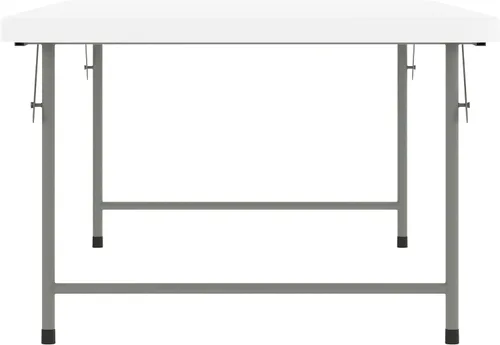 Vista 8 de EMMA + OLIVER Mesa de actividades plegable de plástico blanco granito para niños de 4.93 pies - Mesa de juego