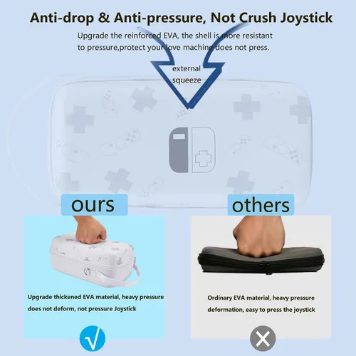 Vista 3 de Flyekist Carry Case Compatible with Nintendo Switch and New Switch OLED Console - Portable Hard Shell Travel Switch Storage Bag Protective Pouch