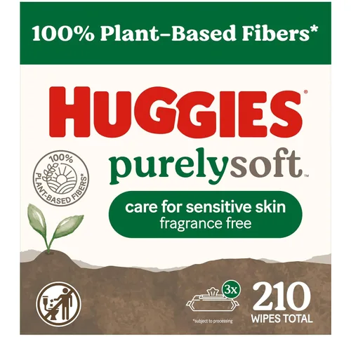Vista 8 de Huggies PurelySoft Toallitas para bebé, sin perfume, 1 paquete, 70