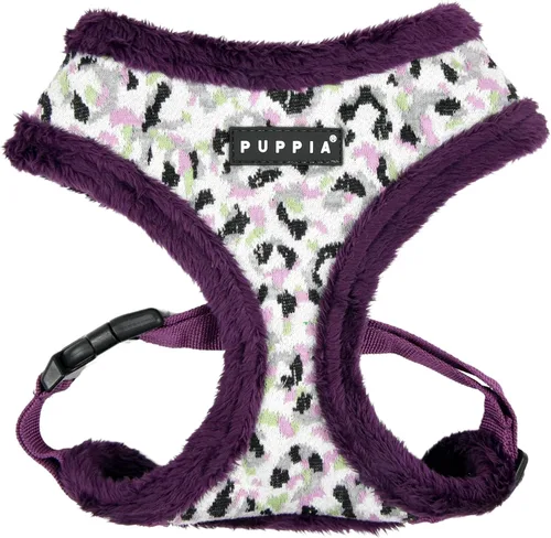 Vista 7 de Puppia Alyssa - Arnés para perro sobre la cabeza, cálido para invierno, con patrón de flores, ajustable en el pecho, para perros pequeños