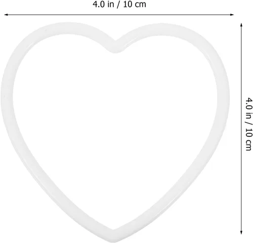 Vista 2 de DOITOOL 20 anillos de atrapasueños con forma de corazón, aros de acrílico para coronas, anillos de macramé en forma de corazón, anillos para coronas