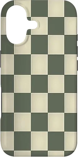 Vista 32 de Funda para iPhone 11 Pro Max con patrón de tablero de ajedrez verde salvia