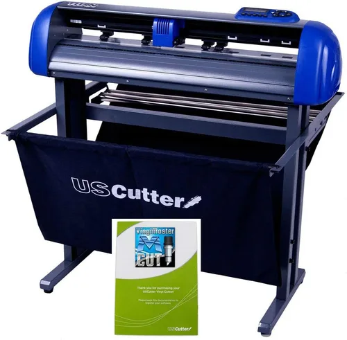 Vista 4 de USCutter plotter Cortador y trazador de vinilo de 28 pulgadas con soporte y software para diseño y corte Basket y VinylMaster