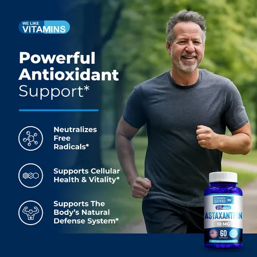 Vista 4 de We Like Vitamins Astaxantina 10 mg Softgel – Suplementos de astaxantina altamente potentes de Haematococcus Pluvialis – Mejora los ojos