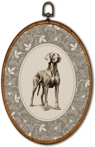 Vista 37 de KSDUT Arte de pared ovalado de perro pastor australiano floral retro de 8.6