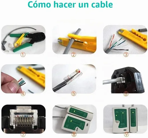 Vista 7 de Gaobige Kit de herramientas de red para Cat5 Cat5e Cat6, kit de crimpadora