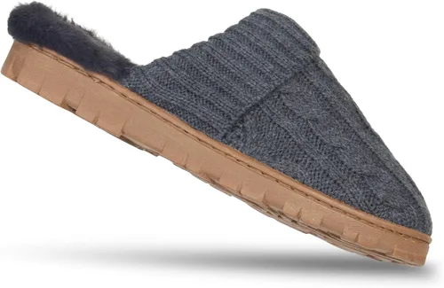 Vista 5 de Jessica Simpson - Pantuflas suaves de punto trenzado para mujer con suela para interioresexteriores