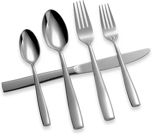 Vista 10 de Supreme Housewares Juego de cubiertos de 20 piezas en forma de pez, acero inoxidable 18/8, servicio para 4, pulido espejo, apto para lavavajillas