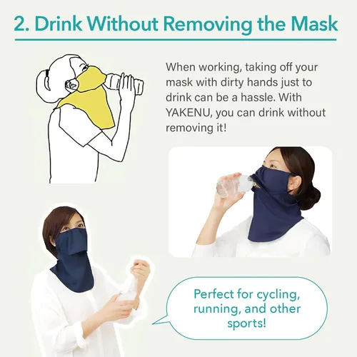 Vista 5 de YAKeNU UV CUT MASK Máscara de protección solar UV para cara y cuello, Yake-nu SO-Cool 514 negro