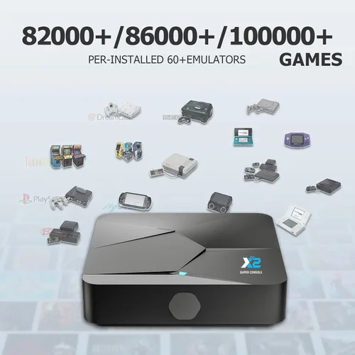 Vista 2 de Bearway Super Console X2 Retro Video Game Consoles 100,000+ Games 60+Emulators 2 Systems in 1GamesTV Audio 4K HD Output with 2 Controllers