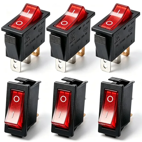 Vista 7 de TWTADE / 4 unids interruptor basculante momentáneo cuadrado (ON) - Apagado (ON) SPDT 3 Pin 3 posiciones 6A 250VAC/10A 125VAC Mini coche auto barco